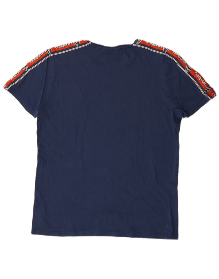 T-shirt grafica da uomo Umbro Top in cotone color block blu medio