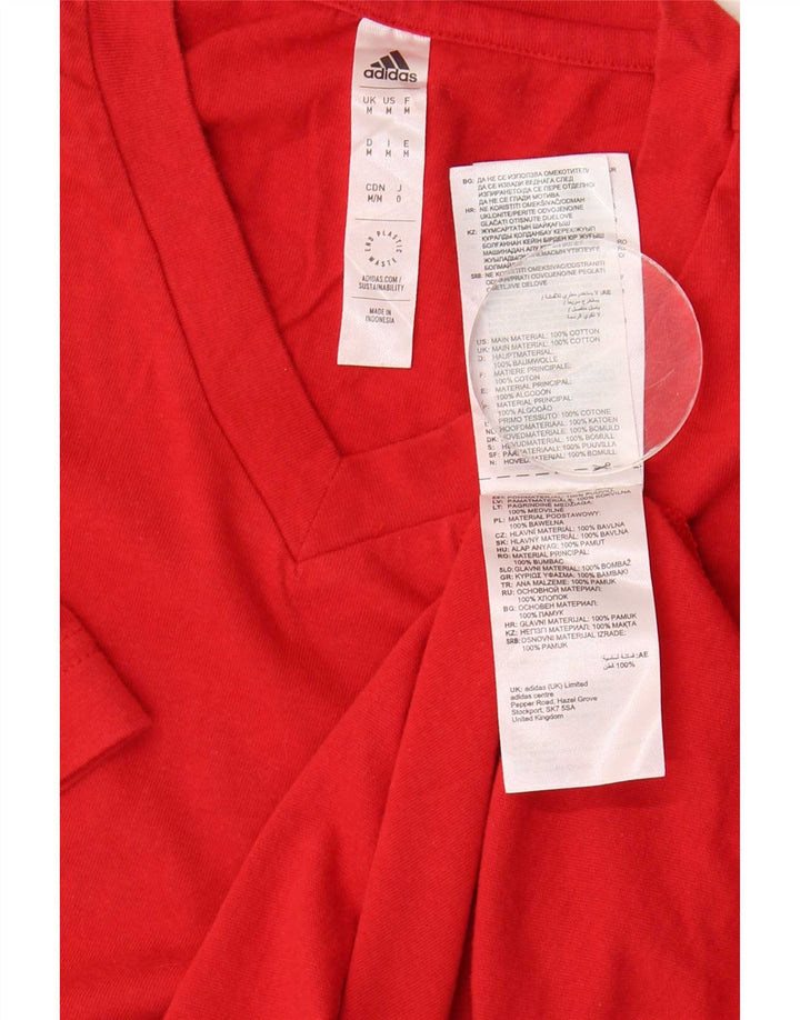 T-shirt da uomo Adidas Top in cotone rosso medio