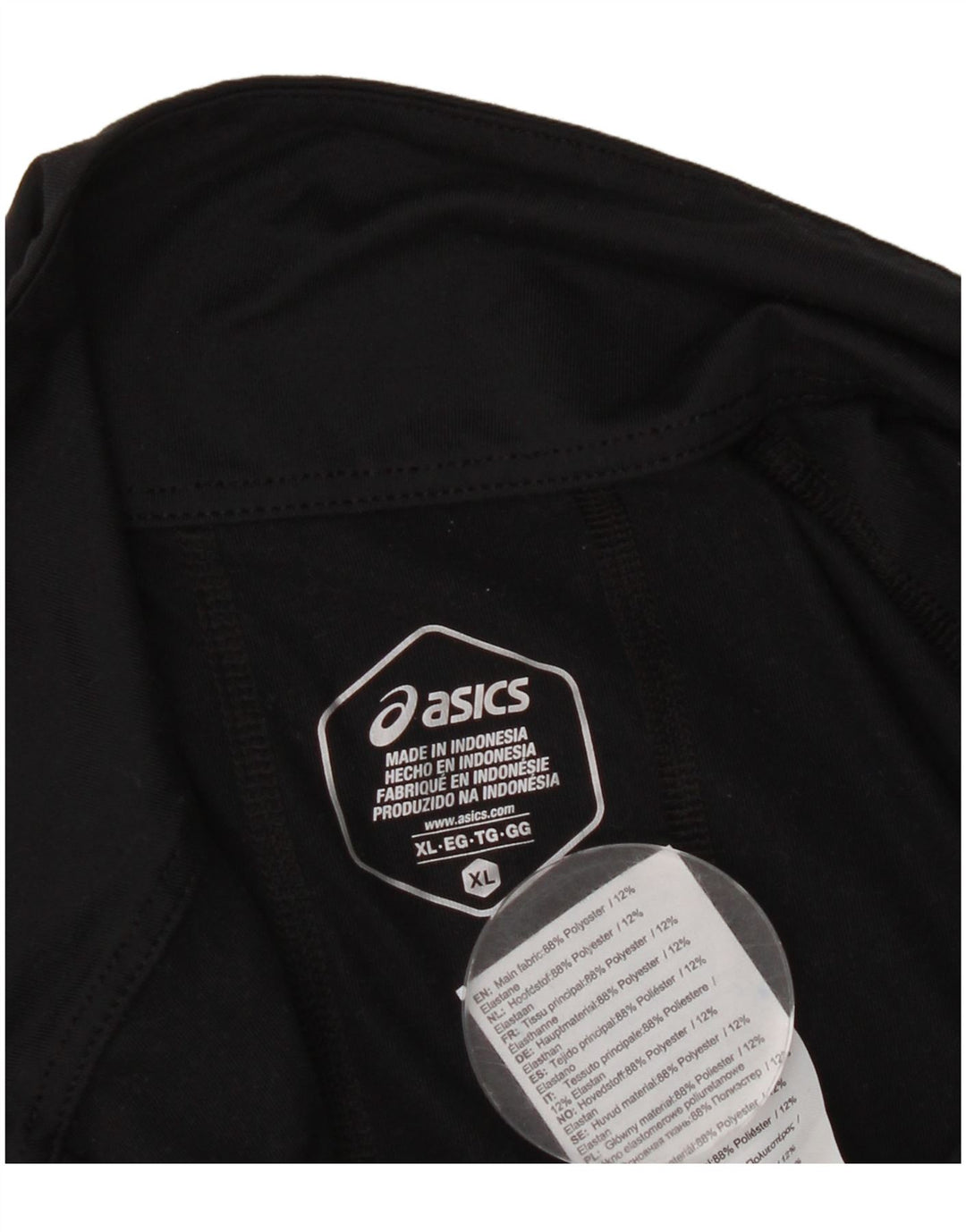 Maglietta Asics da uomo con zip e collo pullover XL poliestere nero