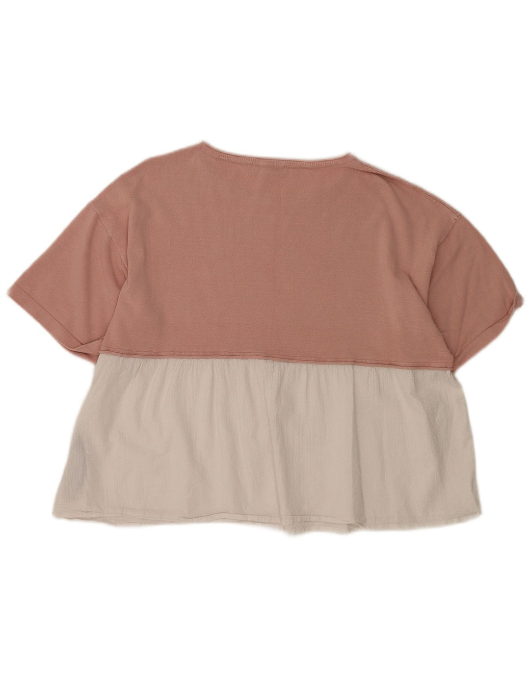 Blusa oversize da donna Zara Top UK 14 Viscosa color block rosa medio