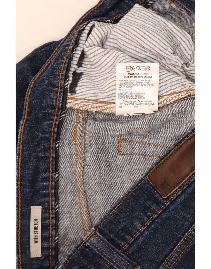 Jeans dritti da uomo Marks & Spencer W36 L31 cotone blu navy