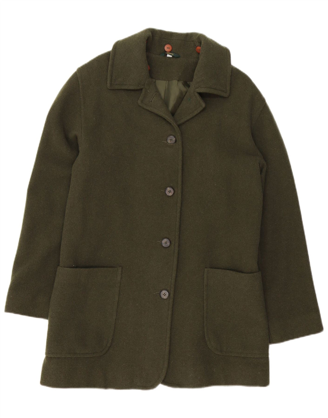 Soprabito oversize da donna VINTAGE UK 10 piccolo in lana verde