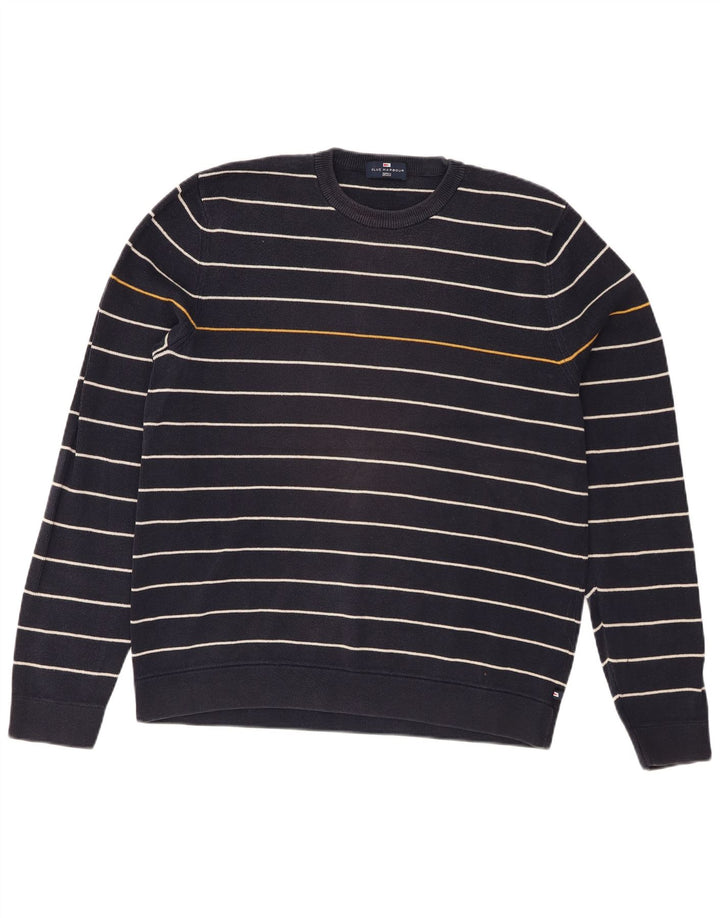 Maglione maglione girocollo da uomo Marks & Spencer blu Harbour blu navy medio