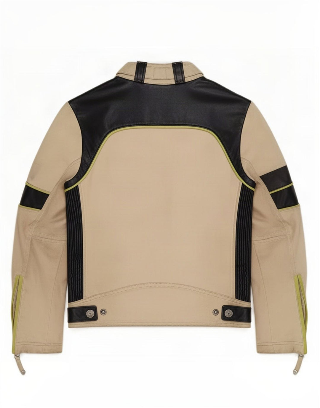 Giacca da pilota in pelle per ragazzi Diesel 10-11 anni Colorblock beige medio