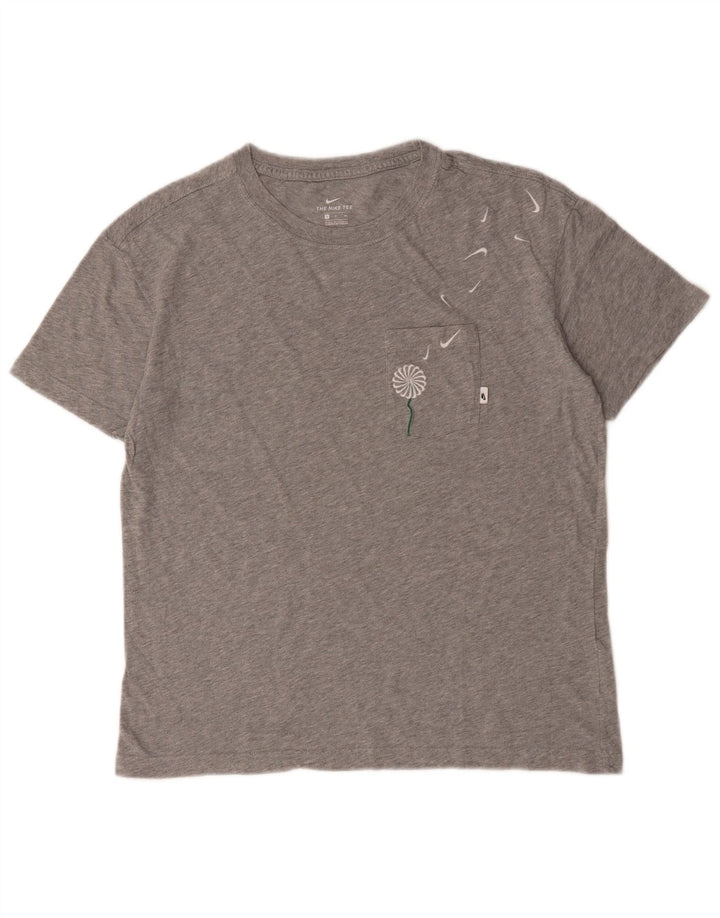 T-shirt grafica da uomo Nike Top in cotone chiazzato grigio piccolo
