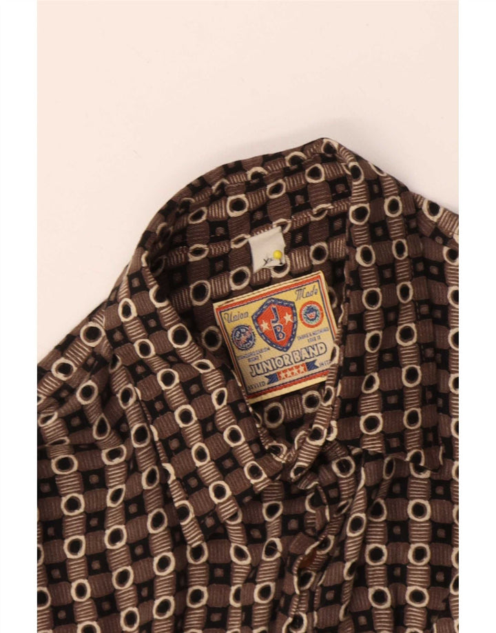Camicia Vintage Bambino 15-16 Anni XL Marrone Geometrica