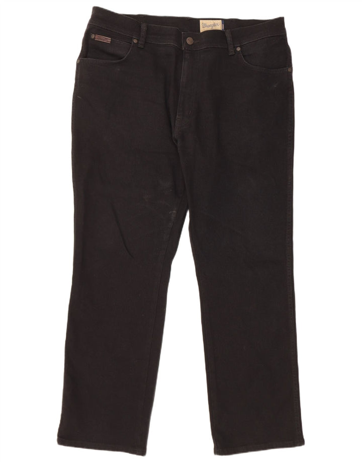 Jeans dritti elasticizzati Texas da uomo Wrangler W38 L30 cotone nero