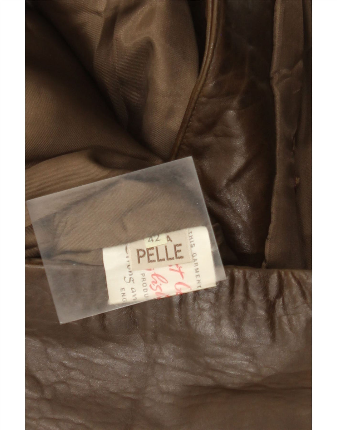 Cappotto in pelle da donna vintage IT 42 in pelle marrone medio