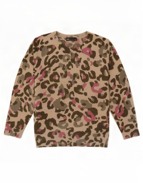 Maglione maglione con scollo a barca da donna Marks & Spencer UK 10 piccolo multicolore