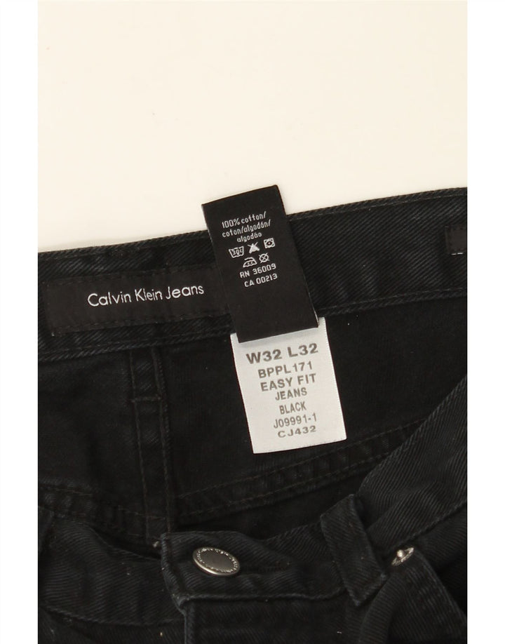 CALVIN KLEIN Jeans dritti da uomo Easy Fit W32 L32 cotone nero