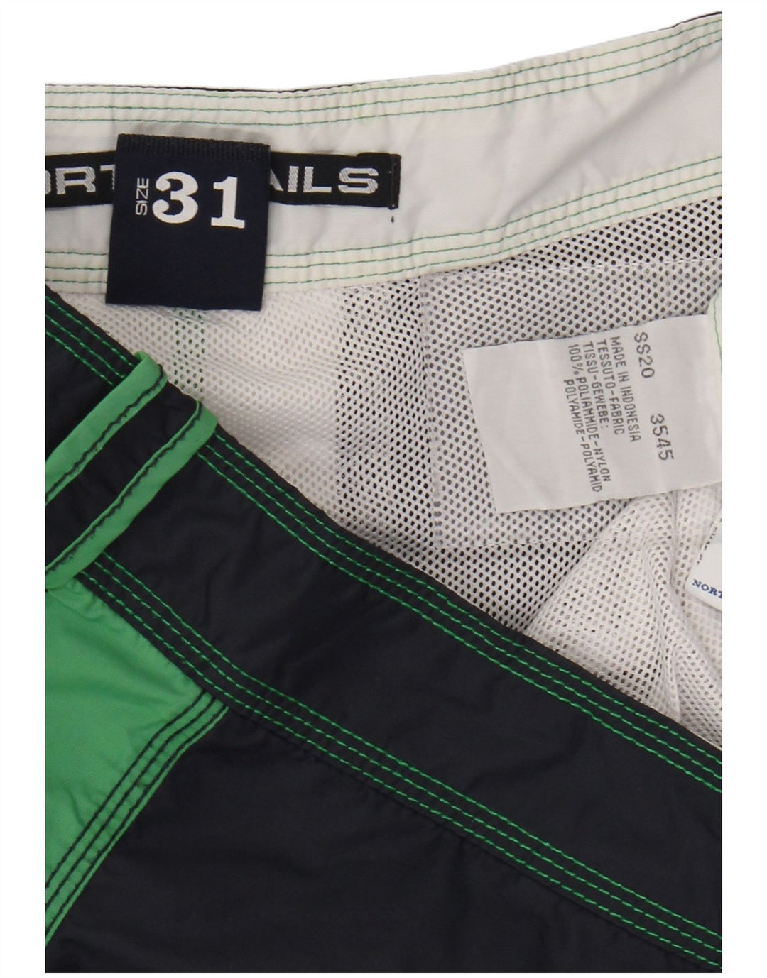 Pantaloncini da bagno da uomo NORTH SAILS verde medio color block