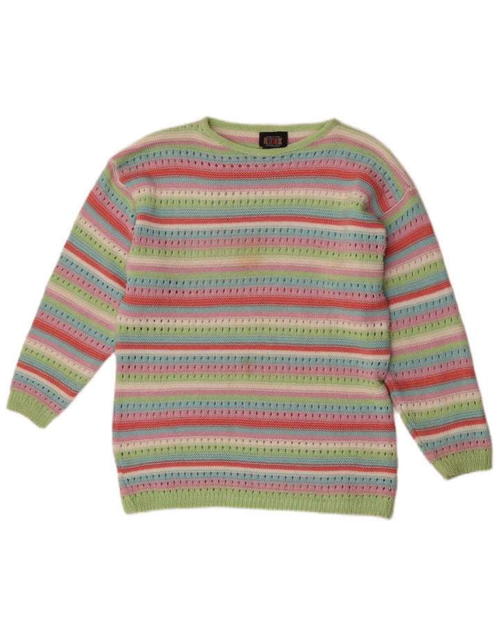 Maglione maglione con scollo a barca da donna Redok UK 16 grandi strisce multicolori