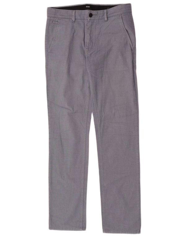 Pantaloni chino slim fit da uomo Hugo Boss W31 L32 cotone maculato blu navy