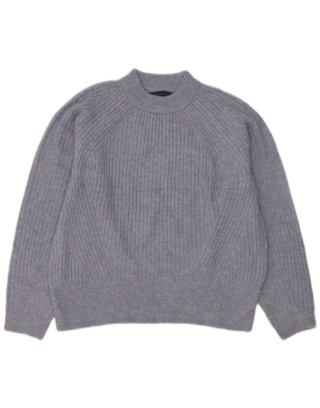 Maglione maglione a collo alto da donna Marks & Spencer UK 14 Blu medio screziato