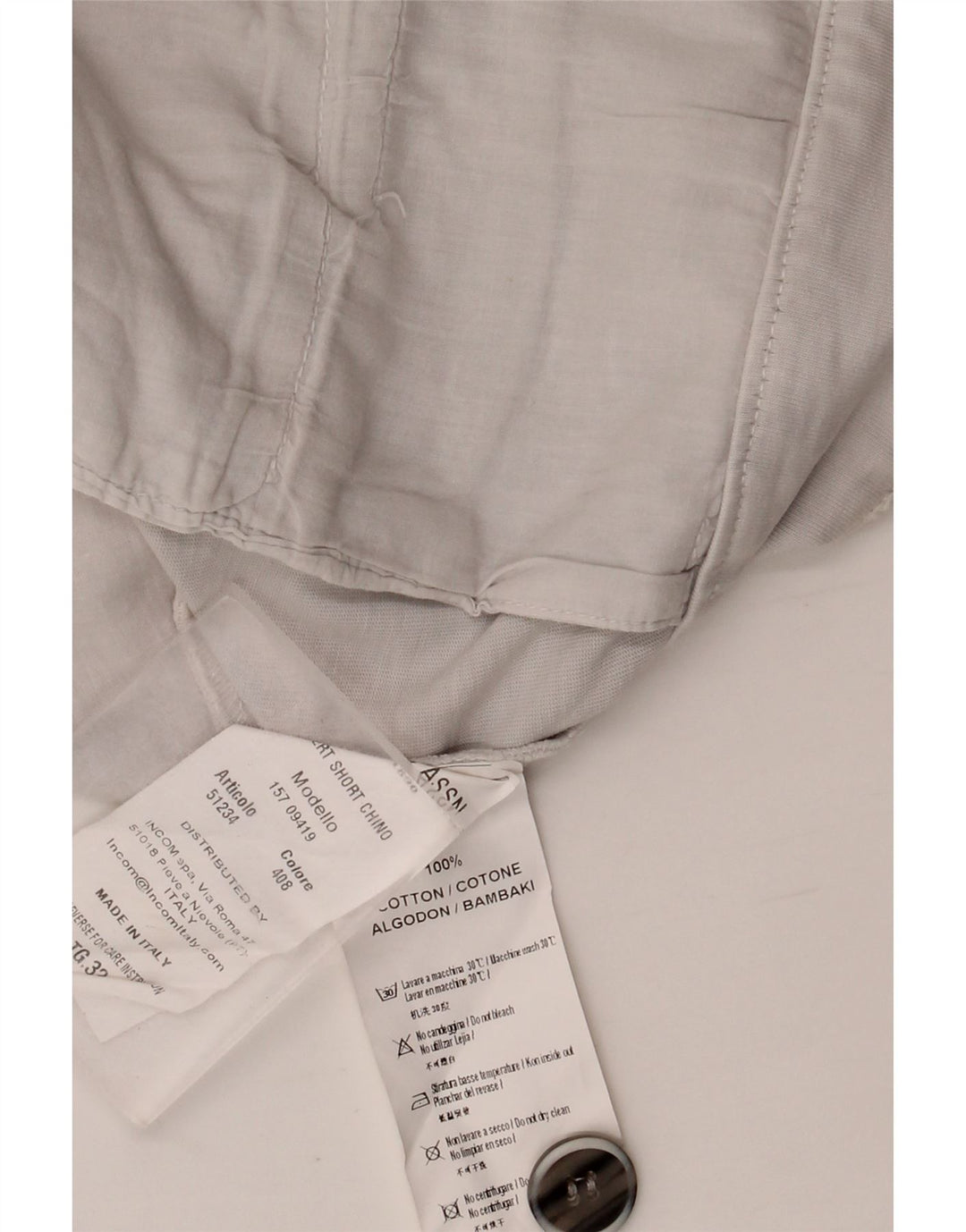 POLO ASSN. Pantaloncini chino da uomo W32 cotone bianco medio