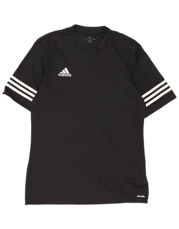 T-shirt Adidas Climalite da uomo, media, in poliestere nero