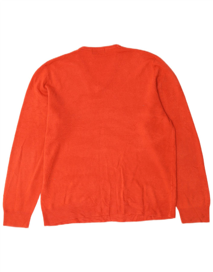 Marks & Spencer Maglione da uomo con scollo a V blu Harbour Grande acrilico rosso