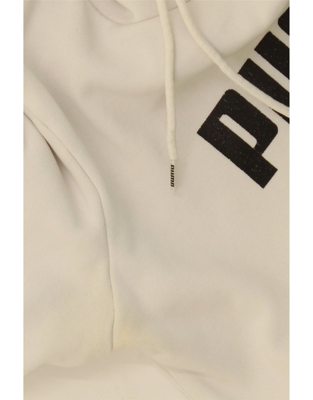 PUMA Womens Graphic Hoodie Jumper UK 8 Small White Vintage Puma and Second-Hand Puma from Messina Hembry 