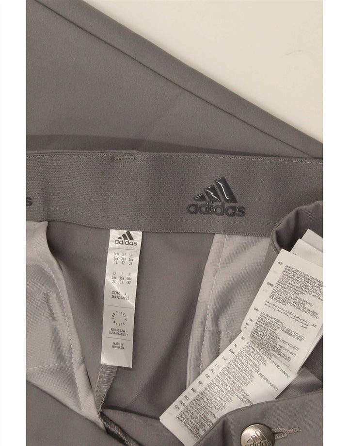 Pantaloni chino slim da uomo Adidas W36 L32 poliestere grigio