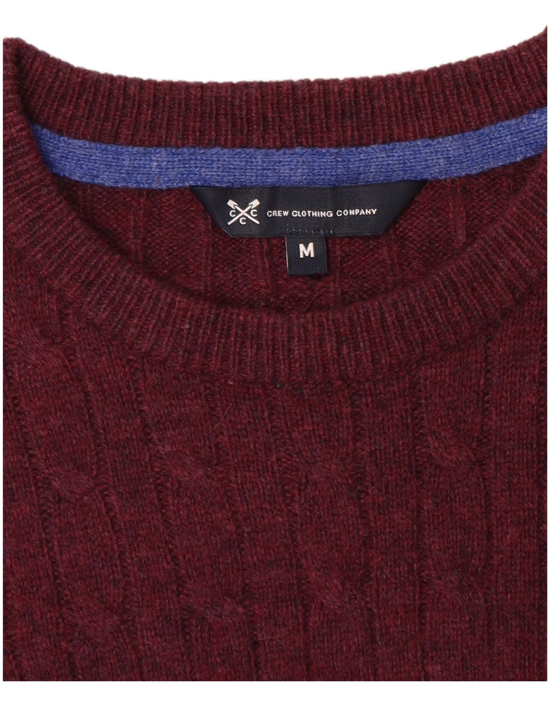 Crew Clothing Maglione da uomo girocollo in lana d'agnello bordeaux medio