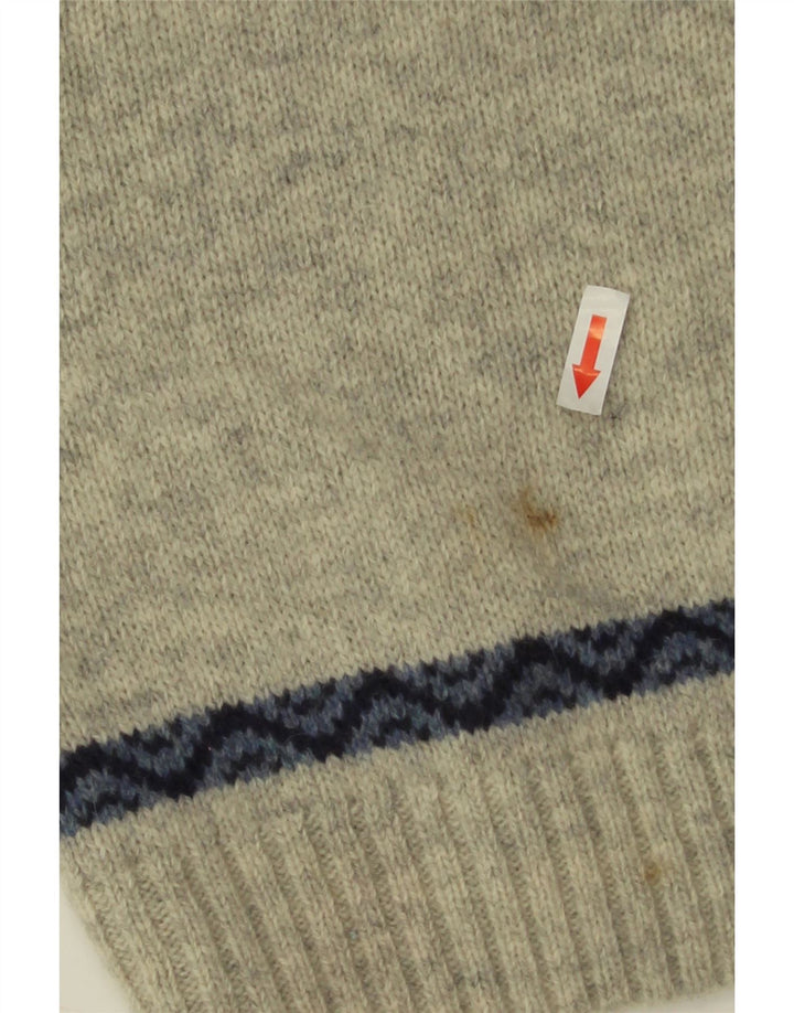 Maglione maglione girocollo da uomo Bramante IT 50 Grigio medio Fair Isle New Wool