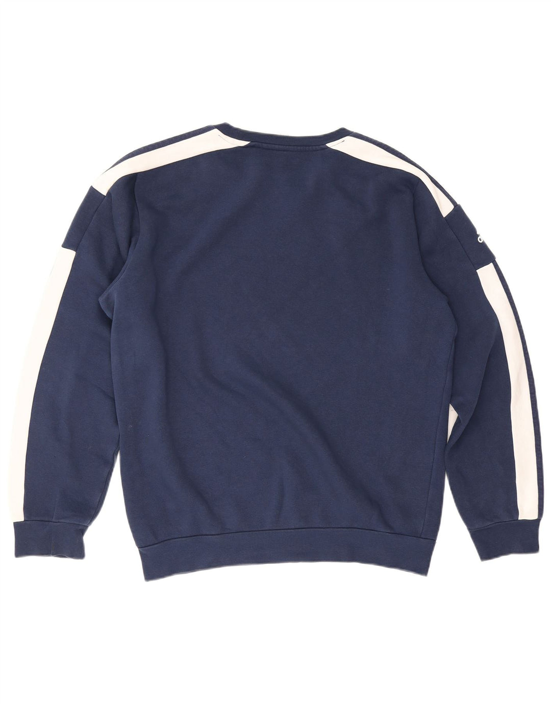 Felpa grafica da uomo Adidas Felpa media in cotone color block blu navy