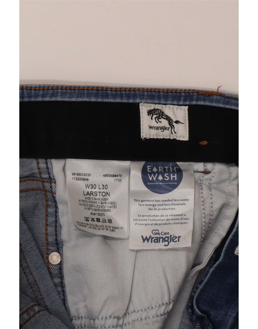 Jeans Wrangler Larston Slim da uomo W30 L30 in cotone blu