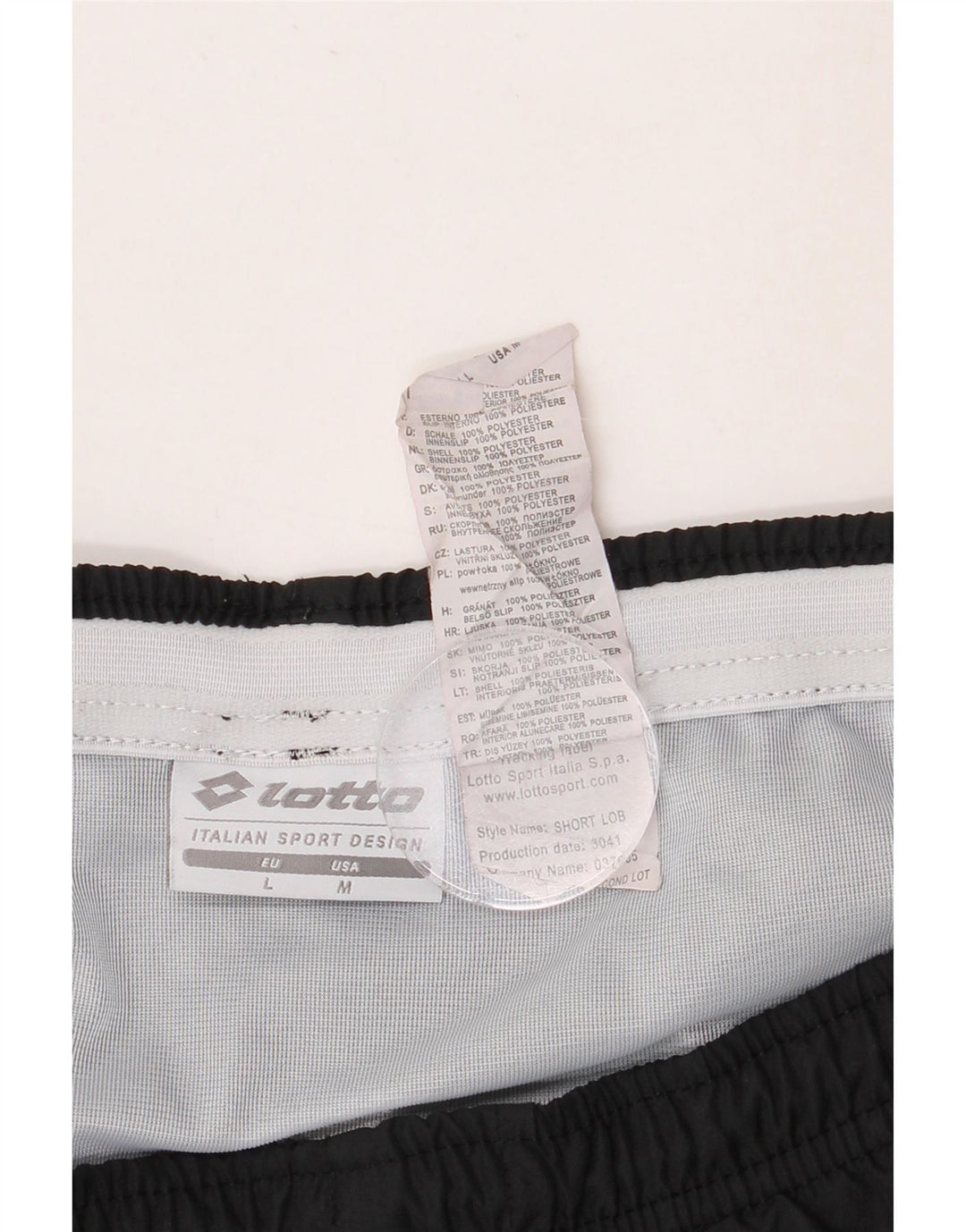 Pantaloncini sportivi da uomo Lotto grandi neri in poliestere
