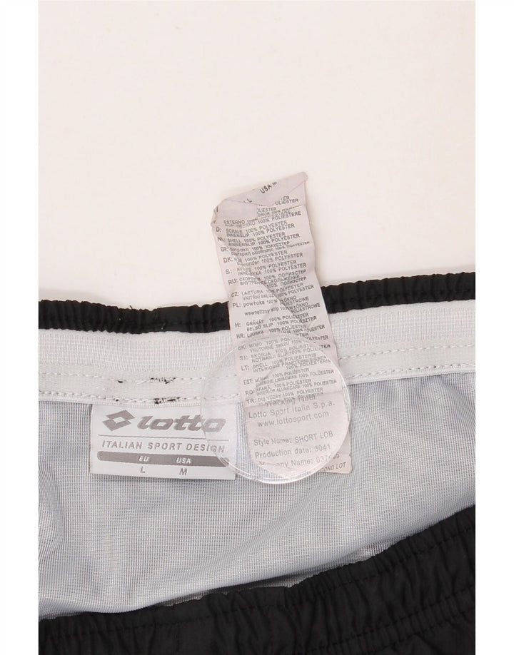 Pantaloncini sportivi da uomo Lotto grandi neri in poliestere
