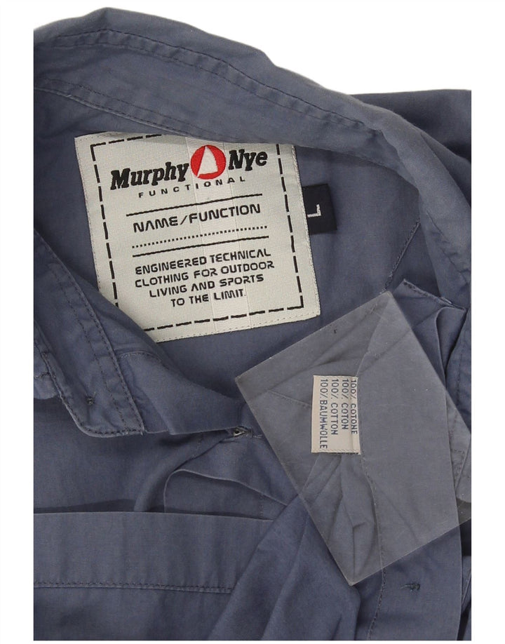 Camicia a maniche corte da uomo Murphy & Nye grande in cotone blu