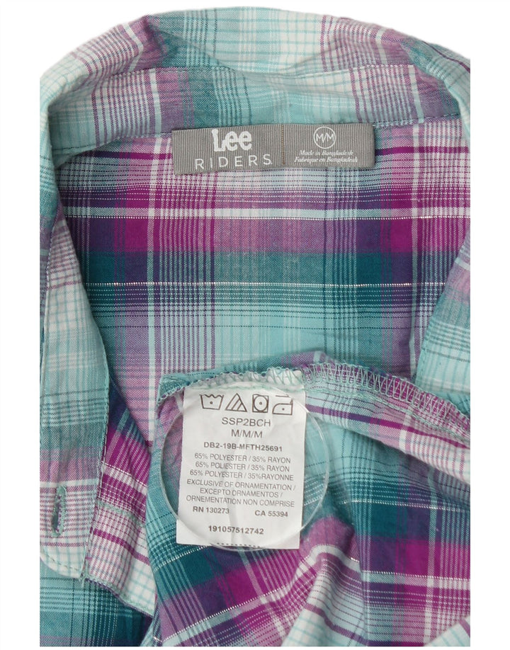 Camicia senza maniche Lee Riders da donna UK 14 Poliestere a quadri verde medio