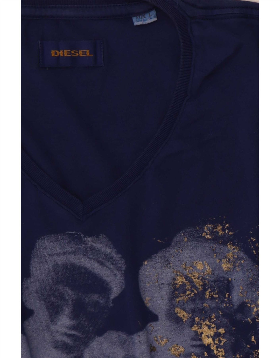 T-shirt grafica da uomo Diesel Top grande blu