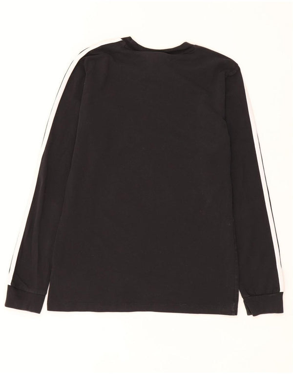 Top Adidas da donna a manica lunga UK 10 piccolo cotone nero
