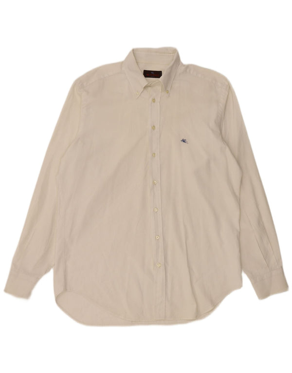 Camicia da uomo Etro taglia 42 grande in cotone bianco sporco