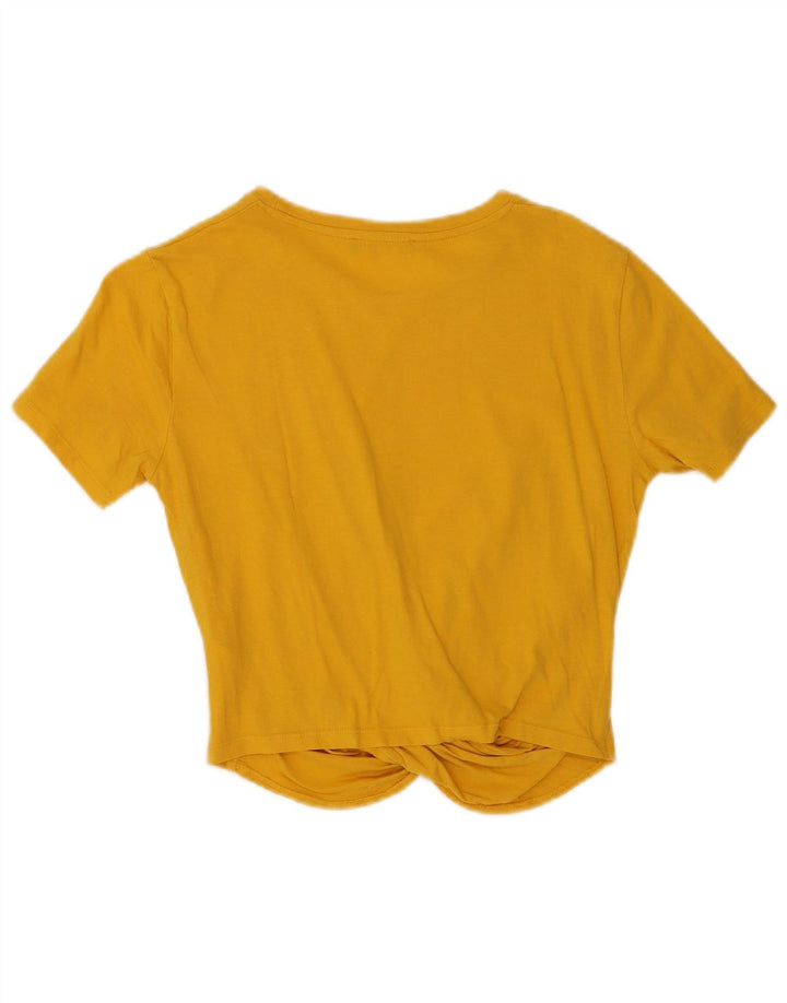 Top corto da donna Zara in cotone giallo medio UK 12
