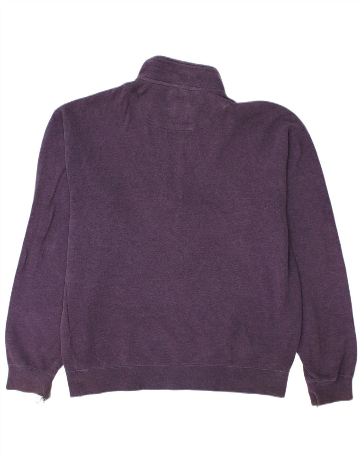 ORVIS Felpa con collo con zip da uomo Maglione cotone viola medio