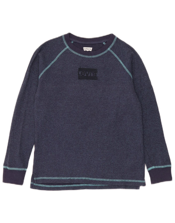 Maglia Levi's da ragazzo a manica lunga 11-12 anni in cotone blu navy