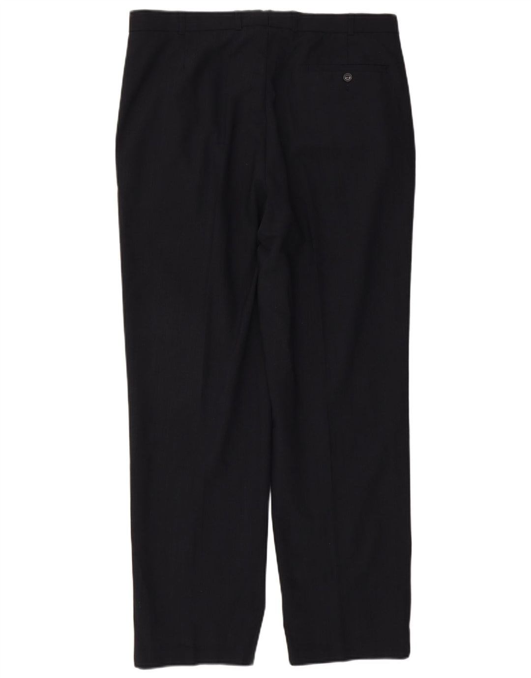 Pantaloni da abito con pegging da uomo Marks & Spencer W36 L31 poliestere blu navy
