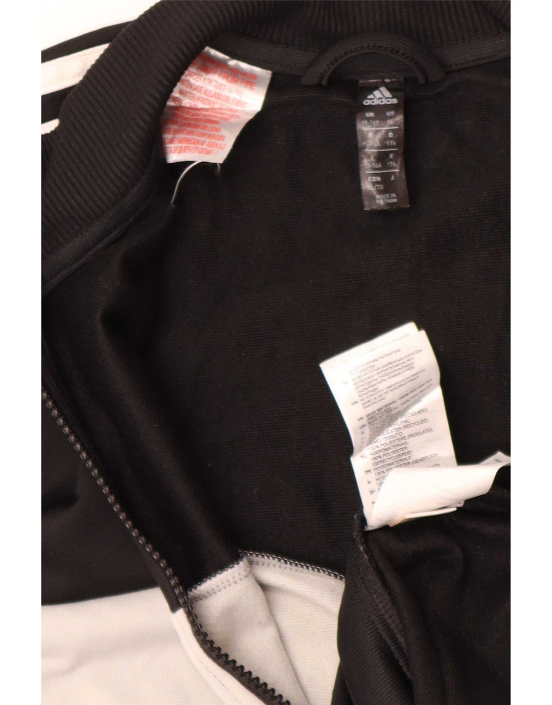 Giacca da tuta da ragazzo Adidas 15-16 anni in poliestere color block nero