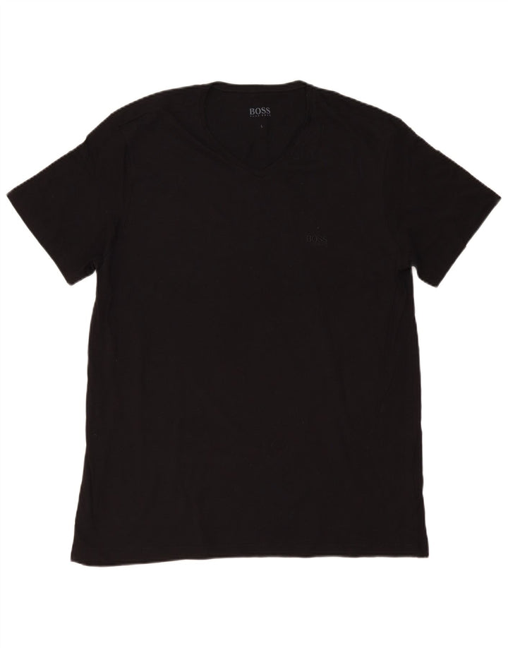 T-shirt da uomo HUGO BOSS Top grande in cotone nero