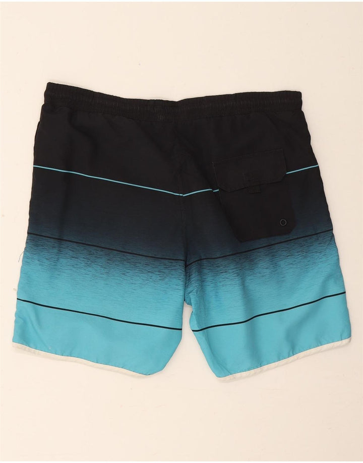 Pantaloncini da bagno grafici da uomo Fila in poliestere color block blu medio