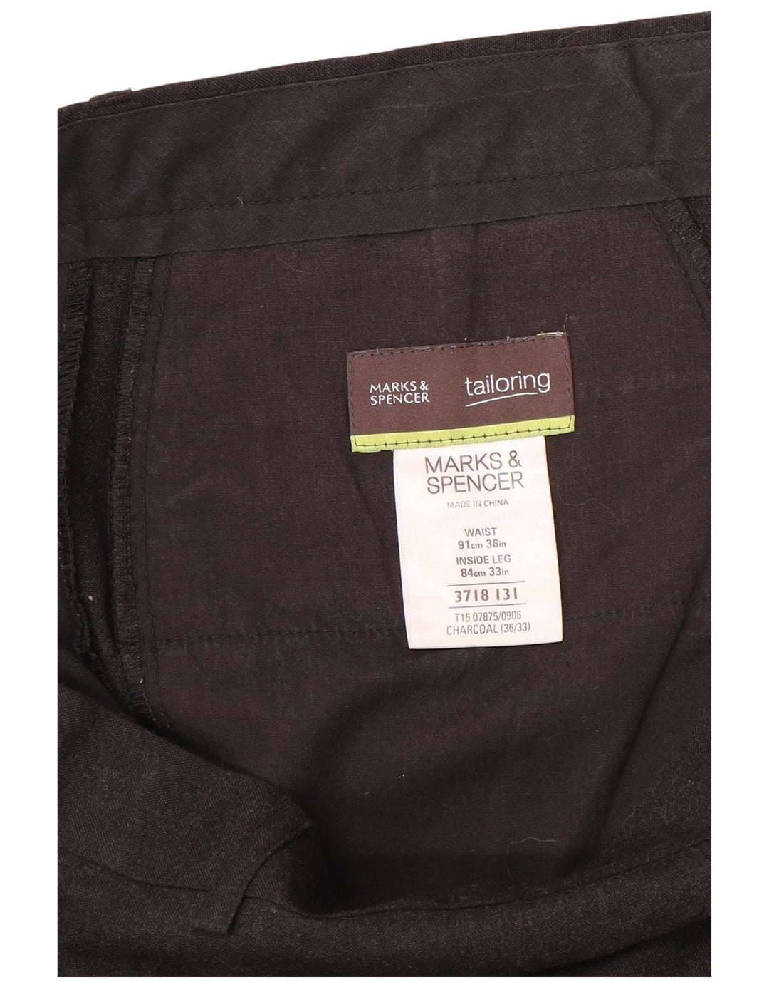 Pantaloni da abito dritti da uomo Marks & Spencer W36 L33 poliestere grigio