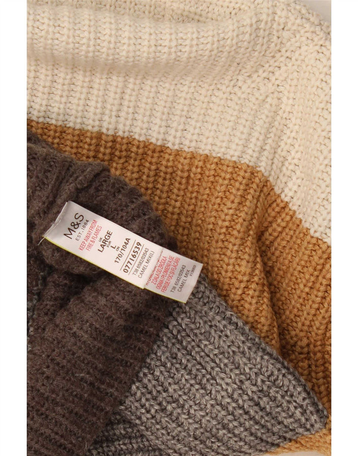 Maglione maglione a collo alto da donna Marks & Spencer UK 16 grande multicolore