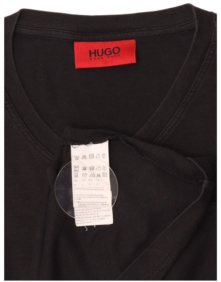 T-shirt da uomo Hugo Boss Top grande in cotone nero