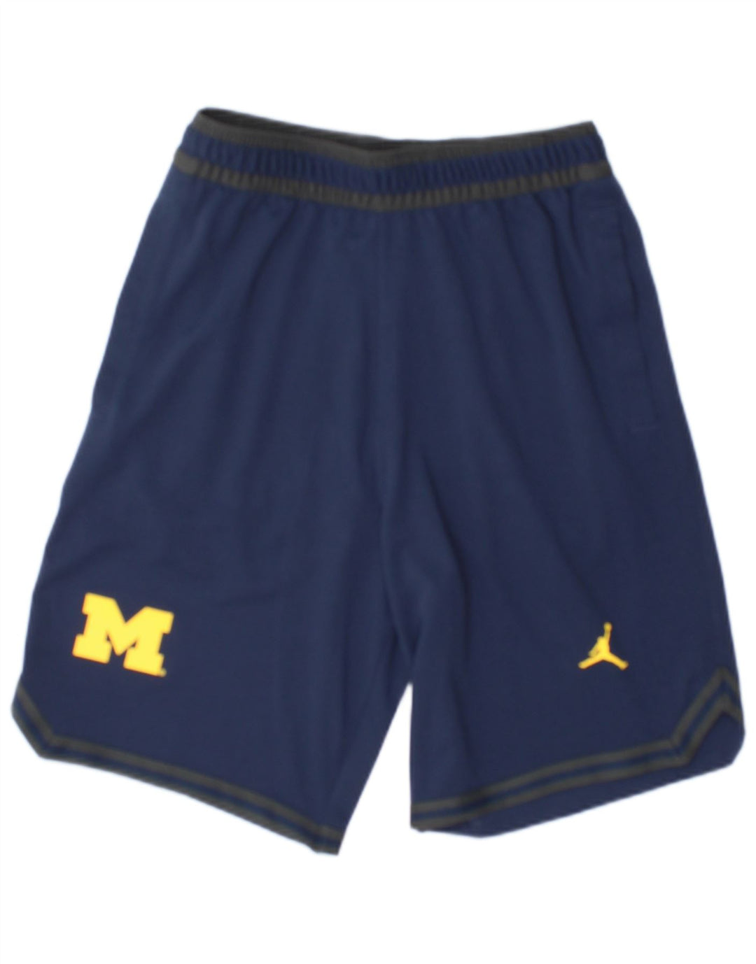 Pantaloncini sportivi Jordan da uomo Michigan Wolverines piccoli in poliestere blu navy