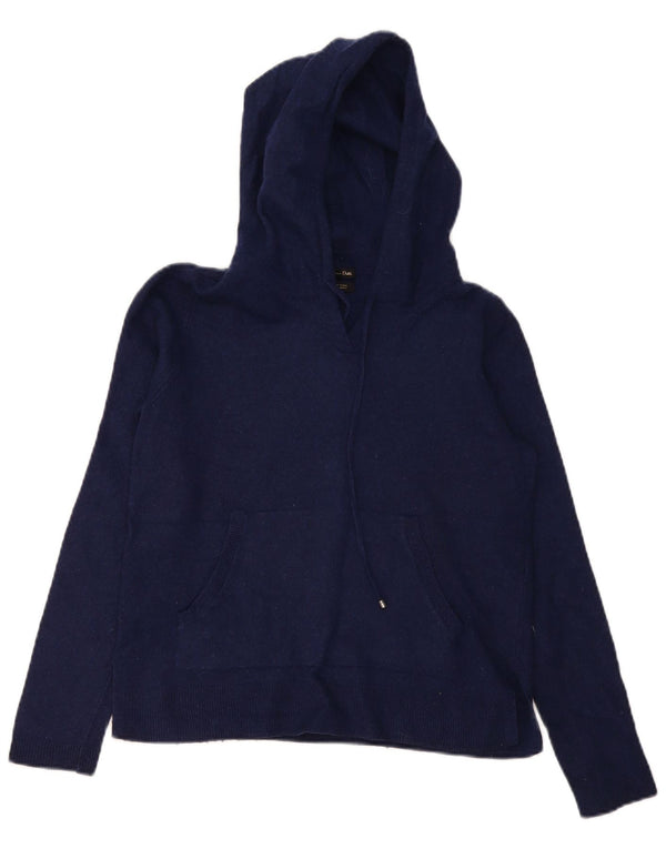 Maglione maglione con cappuccio da donna Massimo Dutti UK 10 piccolo lana blu navy