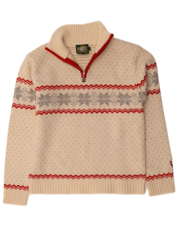 Maglione da donna con collo con zip Hammerschmidt UK 16 grande bianco sporco