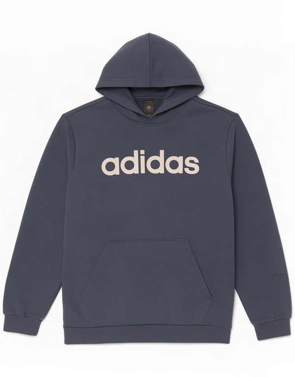 Adidas Felpa con cappuccio grafica da uomo XL Cotone blu navy