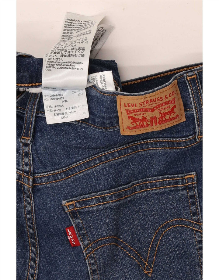 Pantaloncini di jeans da donna Levi's W26 piccoli in cotone blu navy