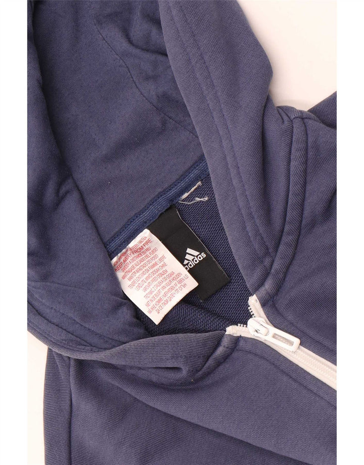 Maglione con cappuccio e zip da uomo Adidas piccolo blu